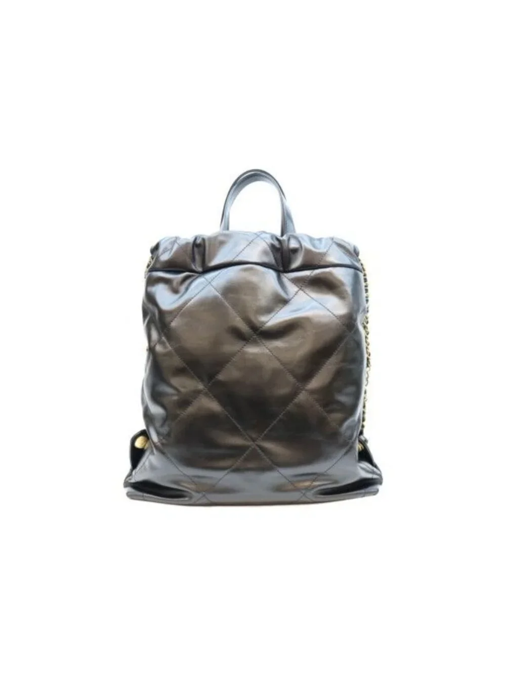 Chanel Black 22 Shiny Calf Small Backpack